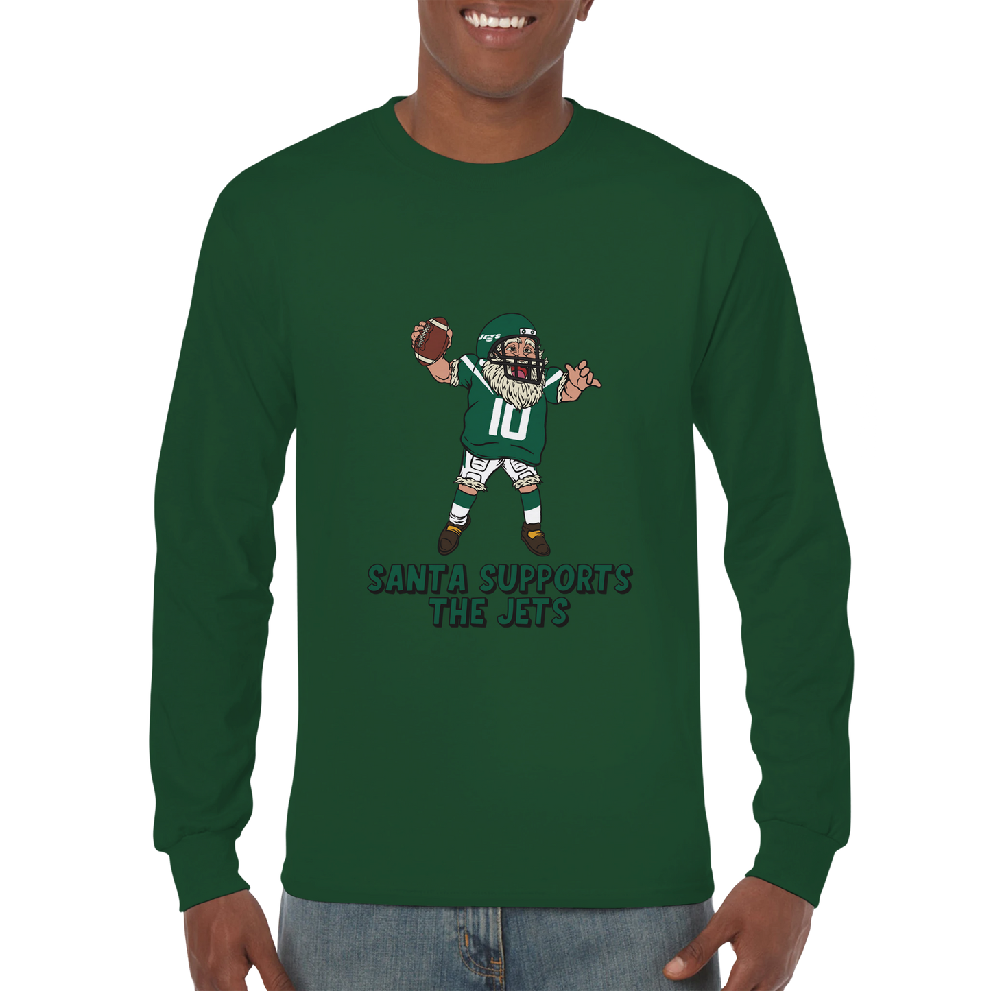 New York Jets Unisex Longsleeve Santa T-shirt