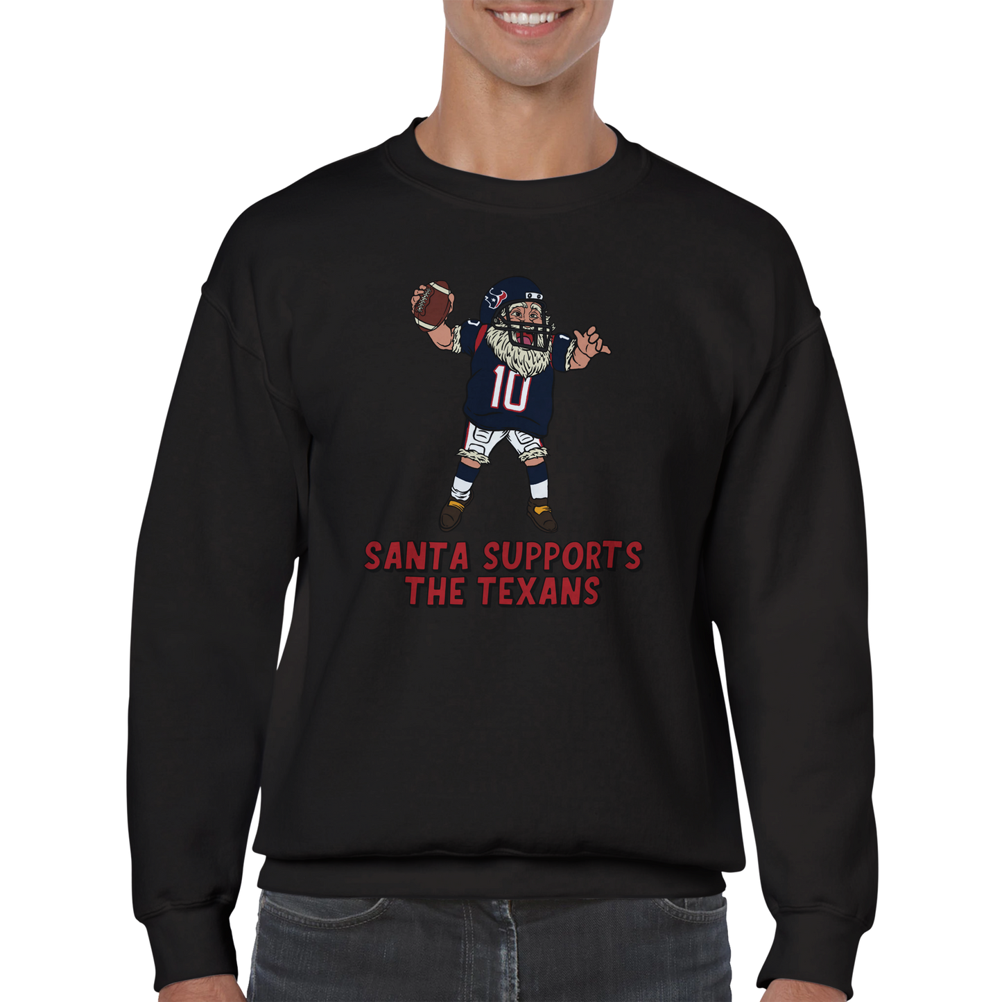 Houston Texans Unisex Crewneck Santa Sweatshirt