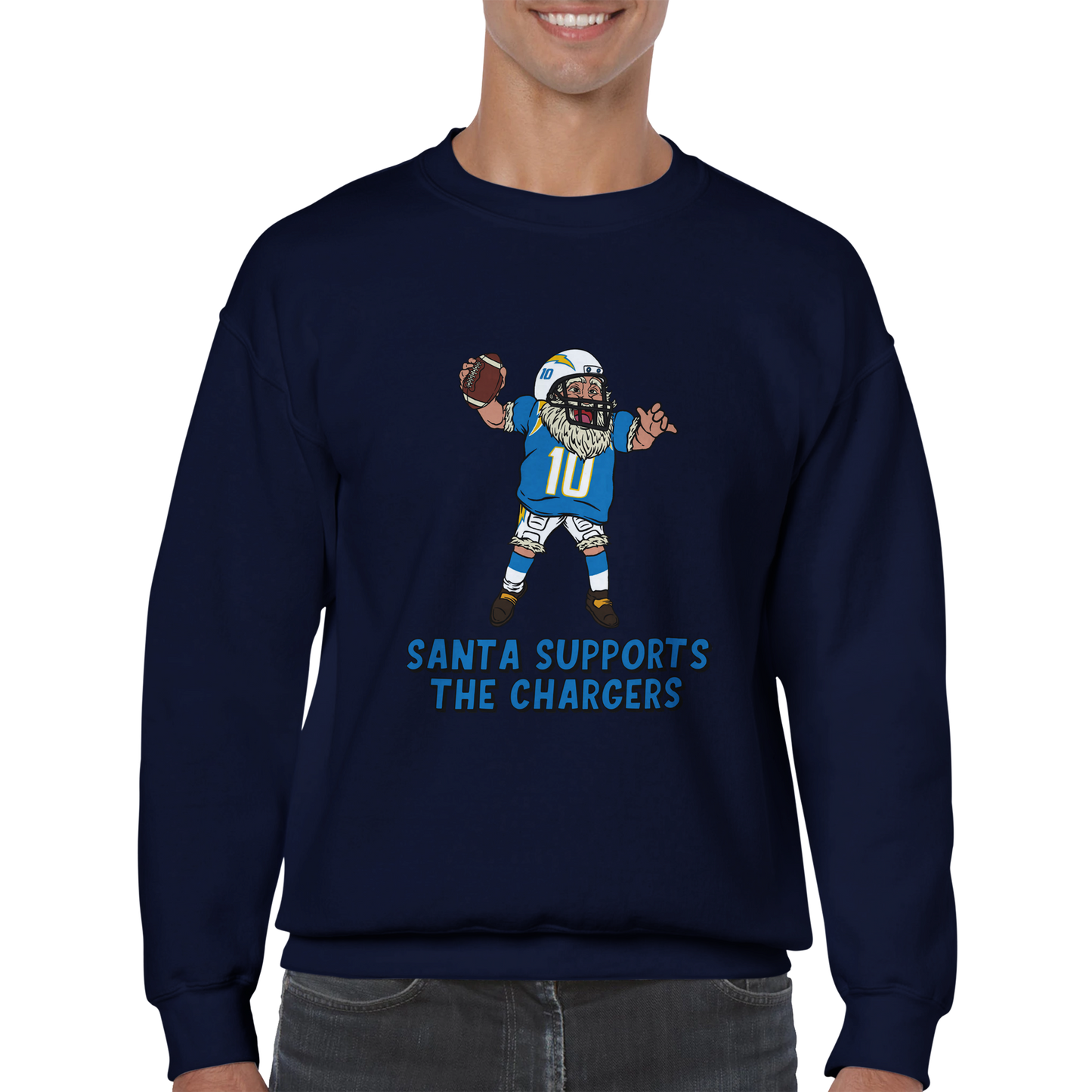 Los Angeles Chargers Unisex Crewneck Santa Sweatshirt