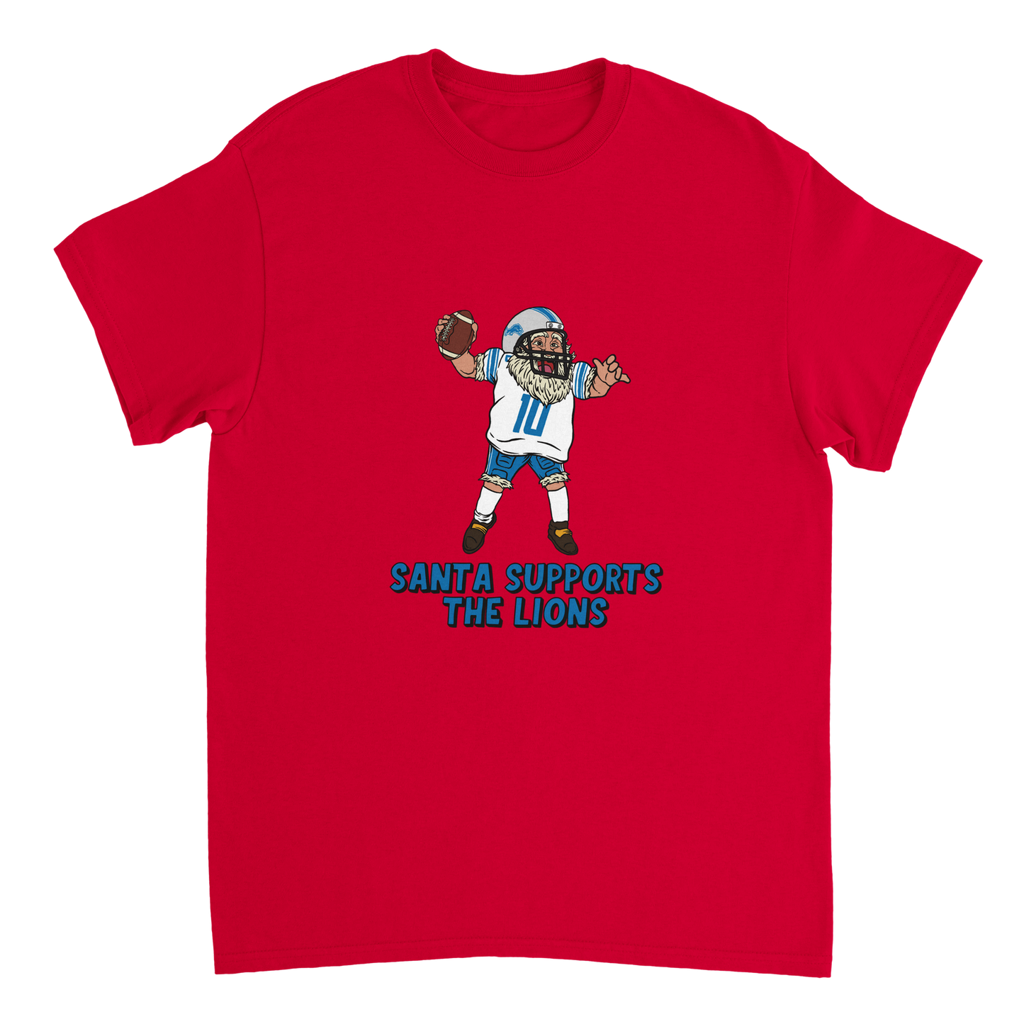 Detroit Lions Unisex Crewneck Santa T-shirt