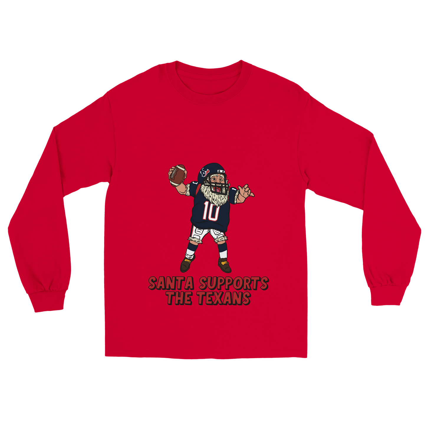 Houston Texans Unisex Longsleeve Santa T-shirt