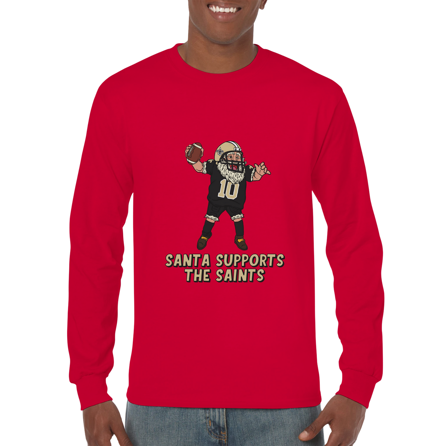 New Orleans Saints Unisex Longsleeve Santa T-shirt