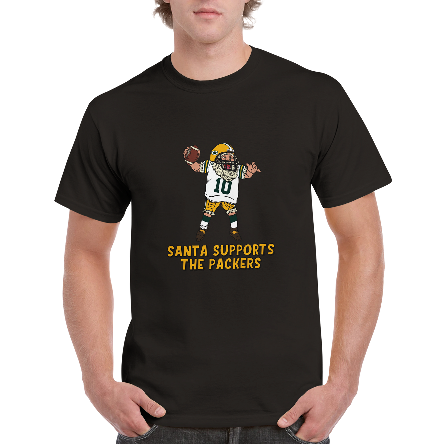 Green Bay Packers Unisex Crewneck Santa T-shirt