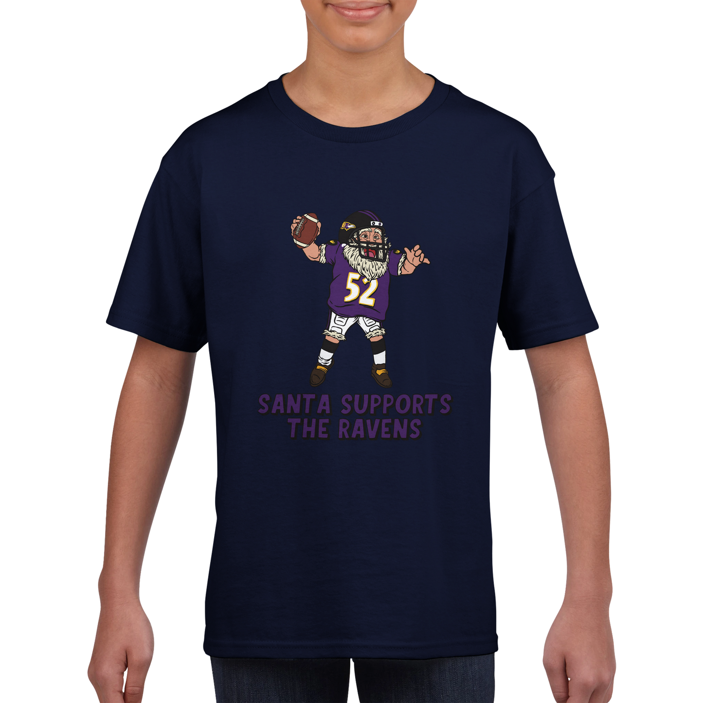 Baltimore Ravens Kids Crewneck Santa T-shirt