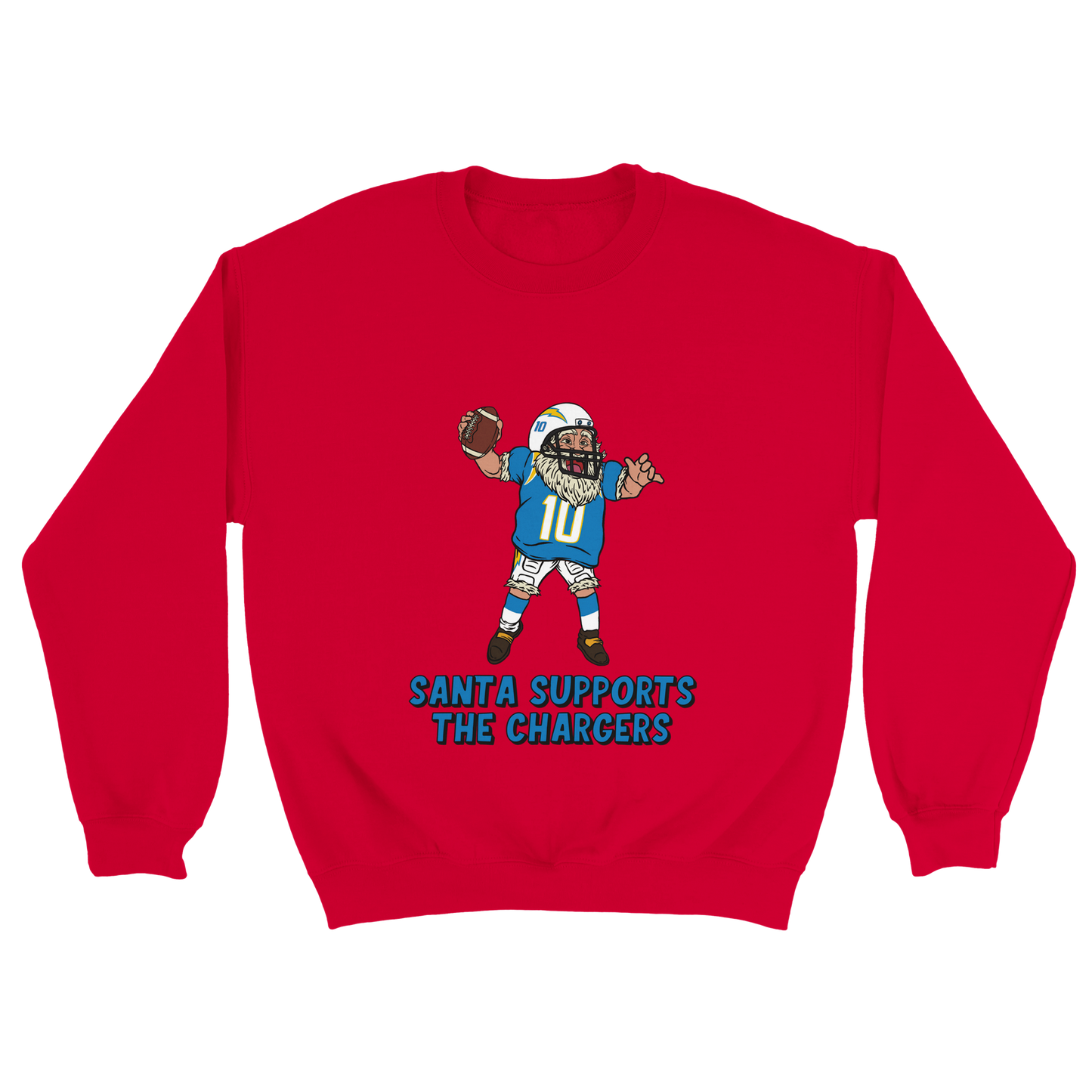 Los Angeles Chargers Unisex Crewneck Santa Sweatshirt