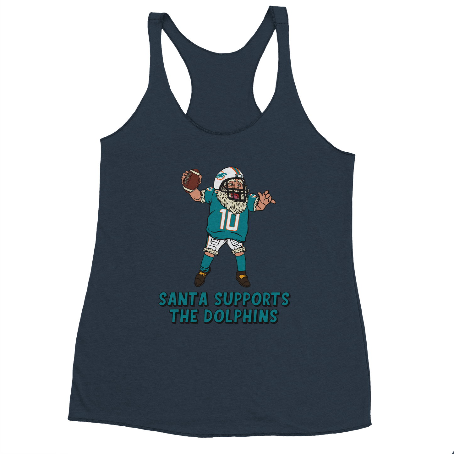 Miami Dolphins Women's Racerback Santa Tank Top