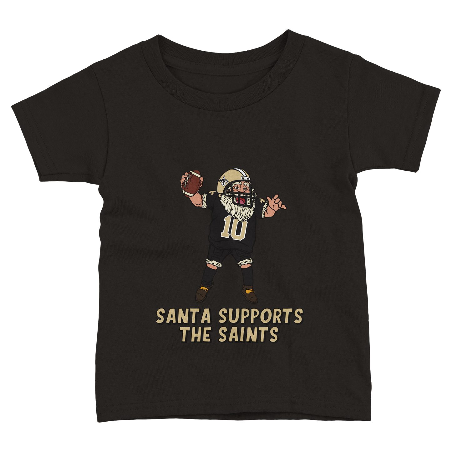 New Orleans Saints Toddler Fine Jersey Santa T-Shirt