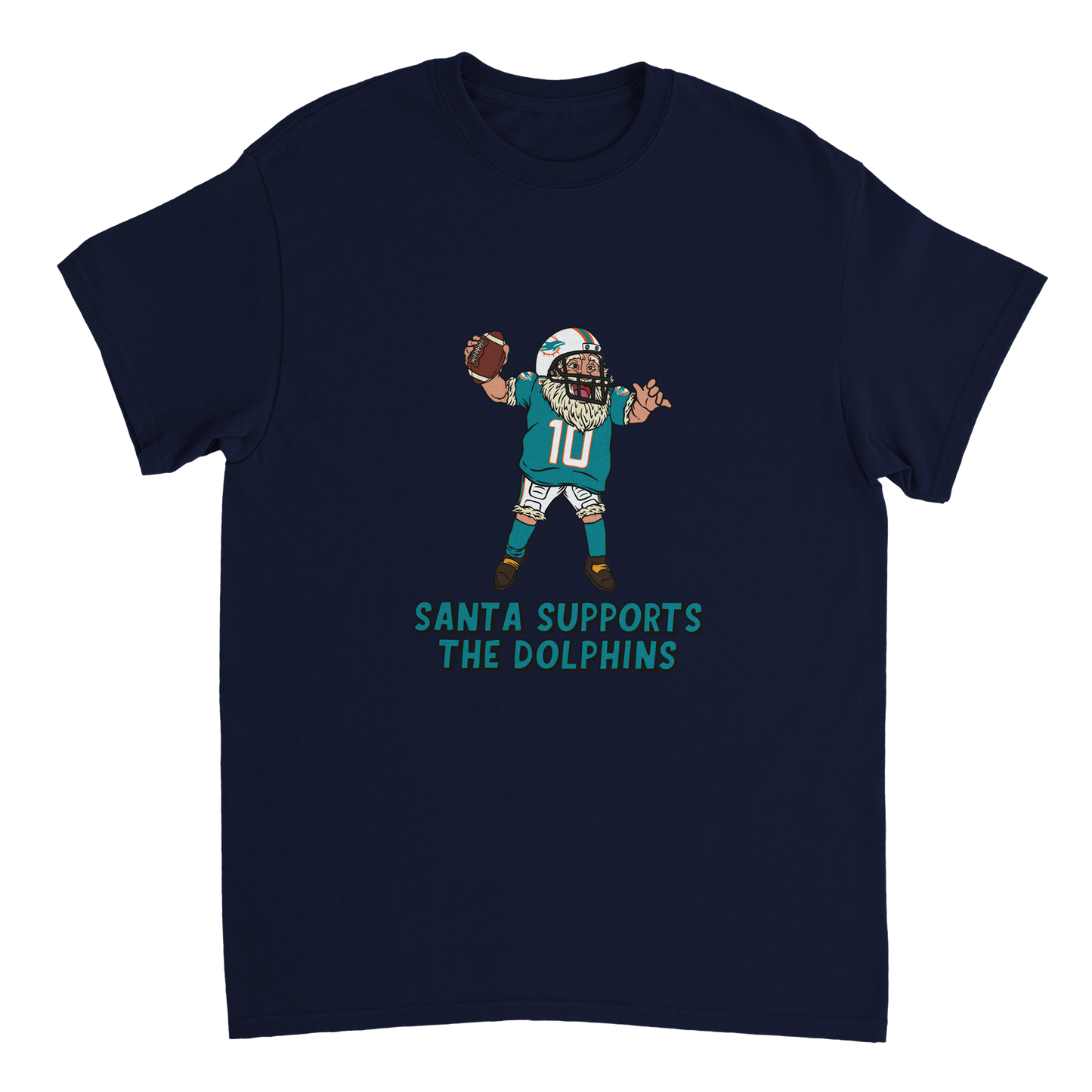 Miami Dolphins Unisex Crewneck Santa T-shirt