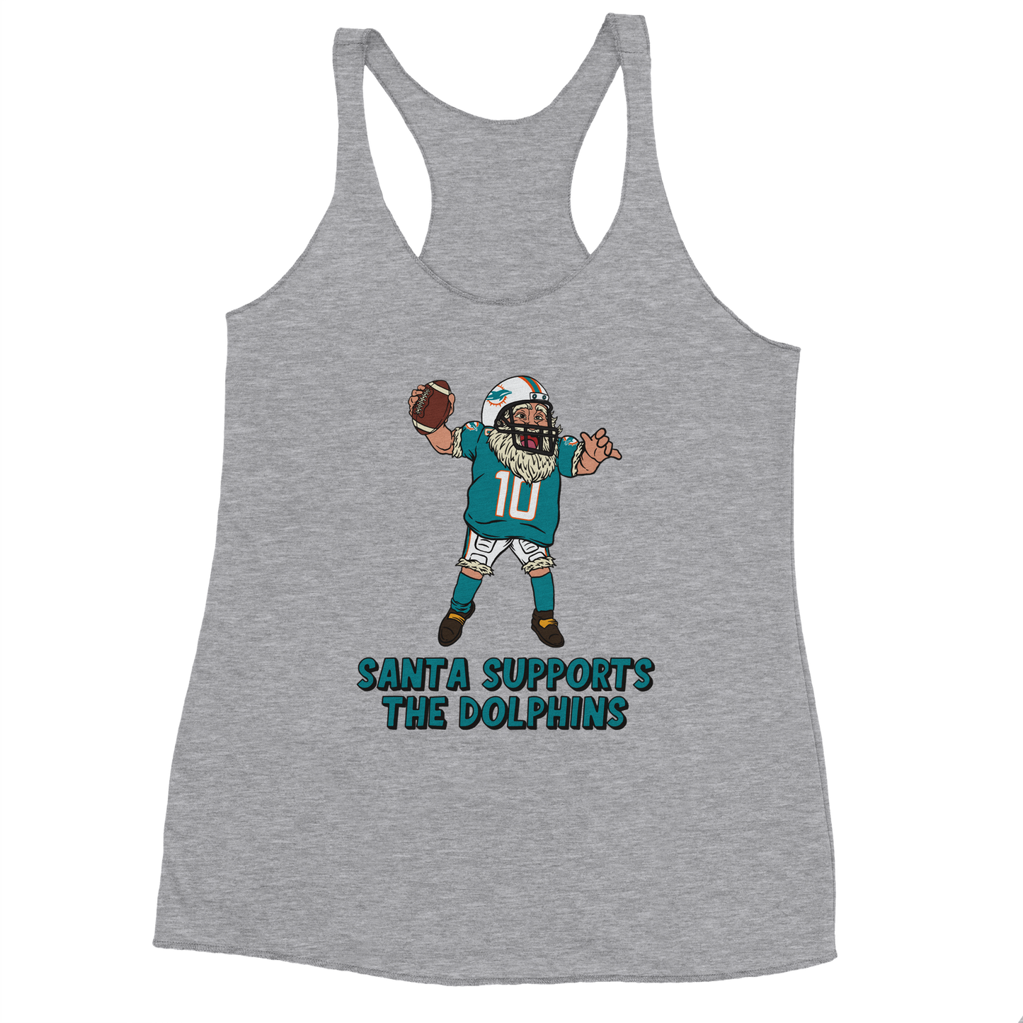 Miami Dolphins Women's Racerback Santa Tank Top