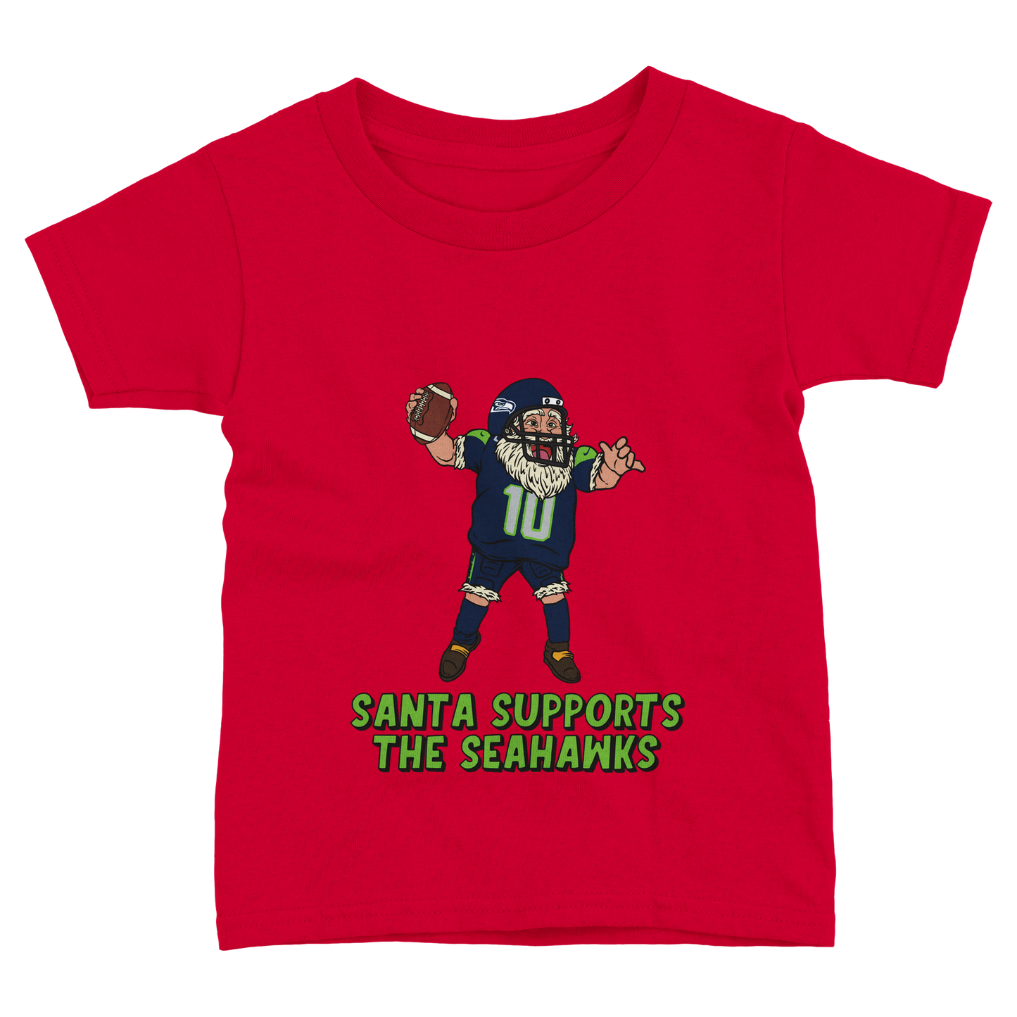 Seattle Seahawks Toddler Fine Jersey Santa T-Shirt