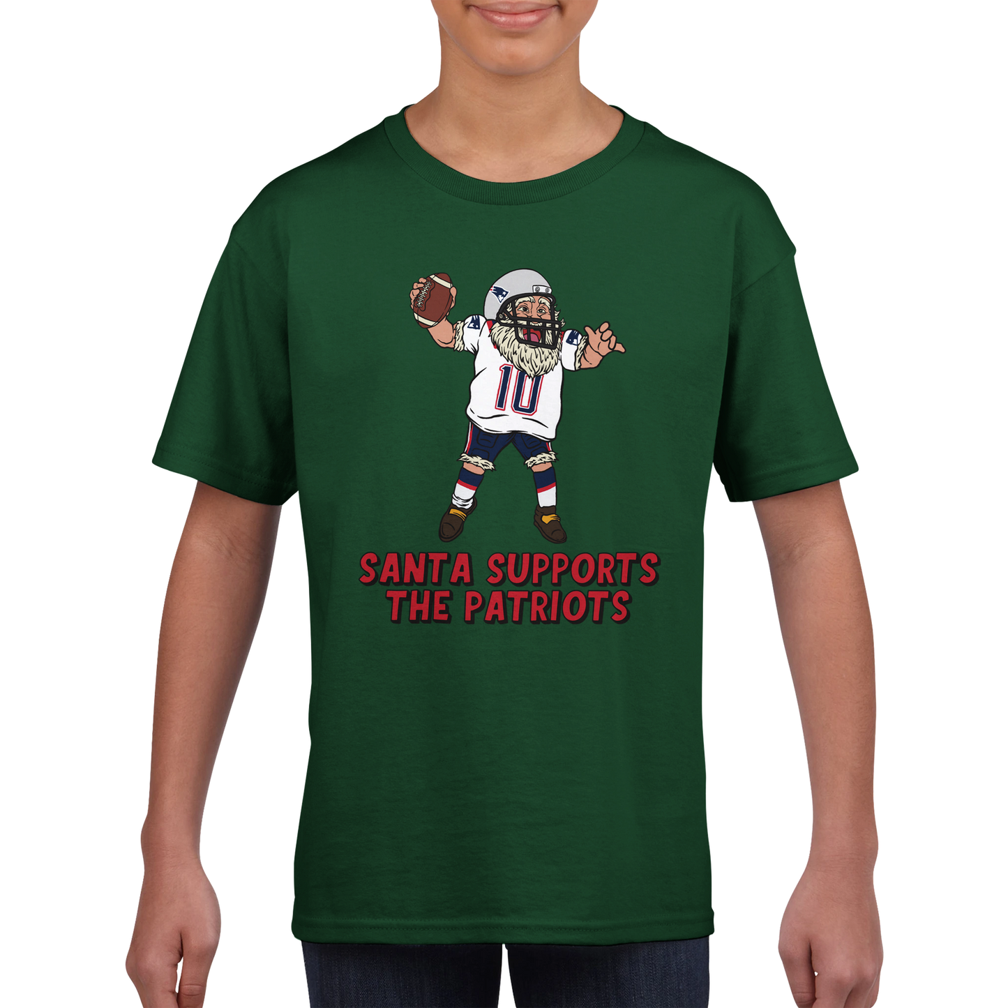 New England Patriots Kids Crewneck Santa T-shirt