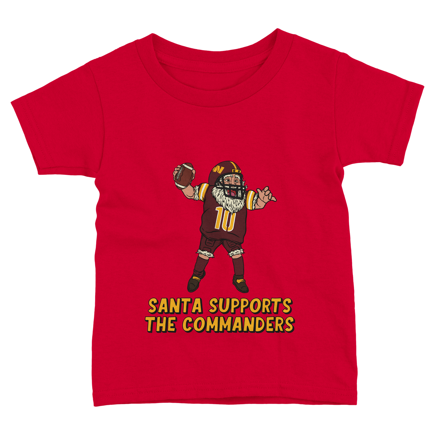 Washington Commanders Toddler Fine Jersey Santa T-Shirt