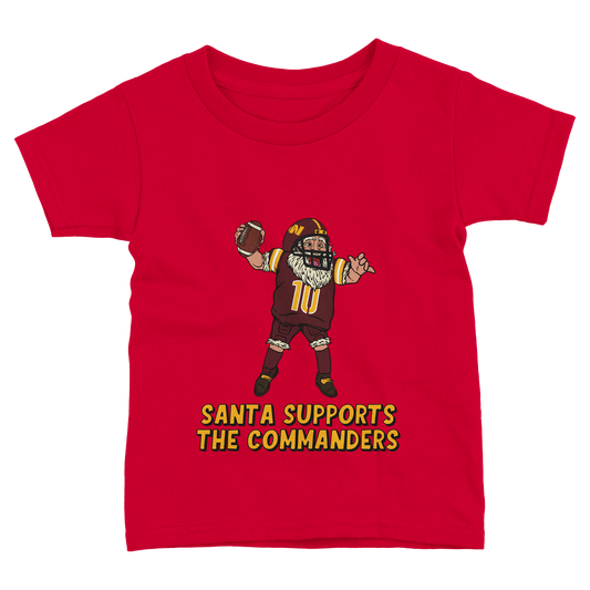 Washington Commanders Toddler Fine Jersey Santa T-Shirt