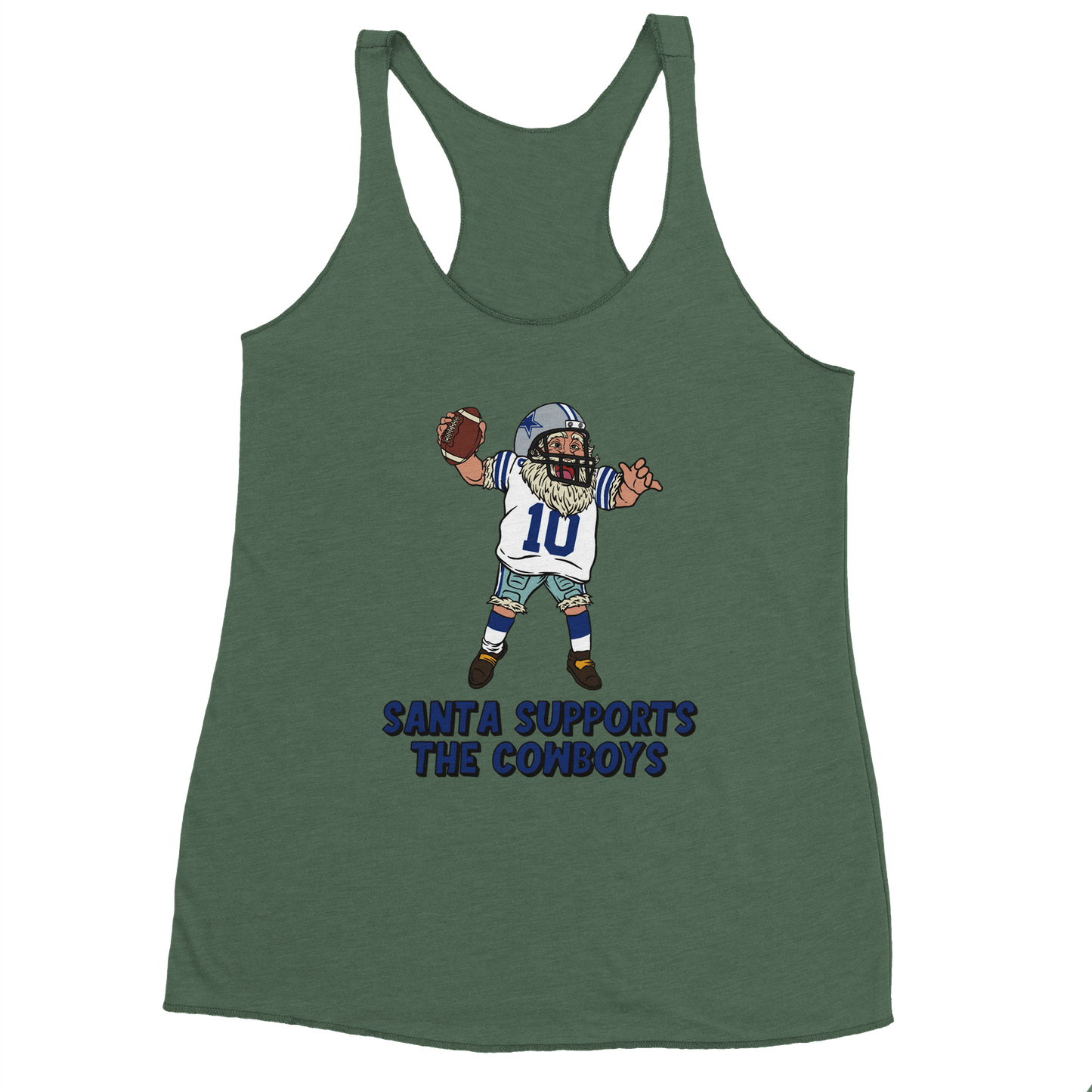 Dallas Cowboys Women's Racerback Santa Tank Top