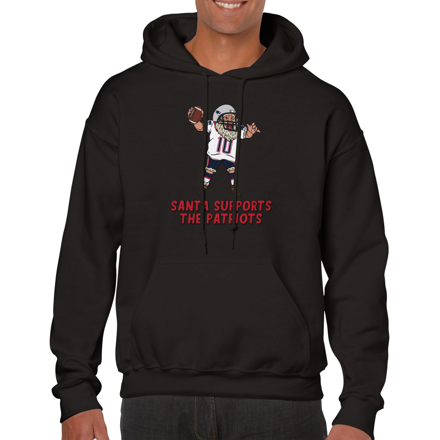 New England Patriots Unisex Pullover Santa Hoodie