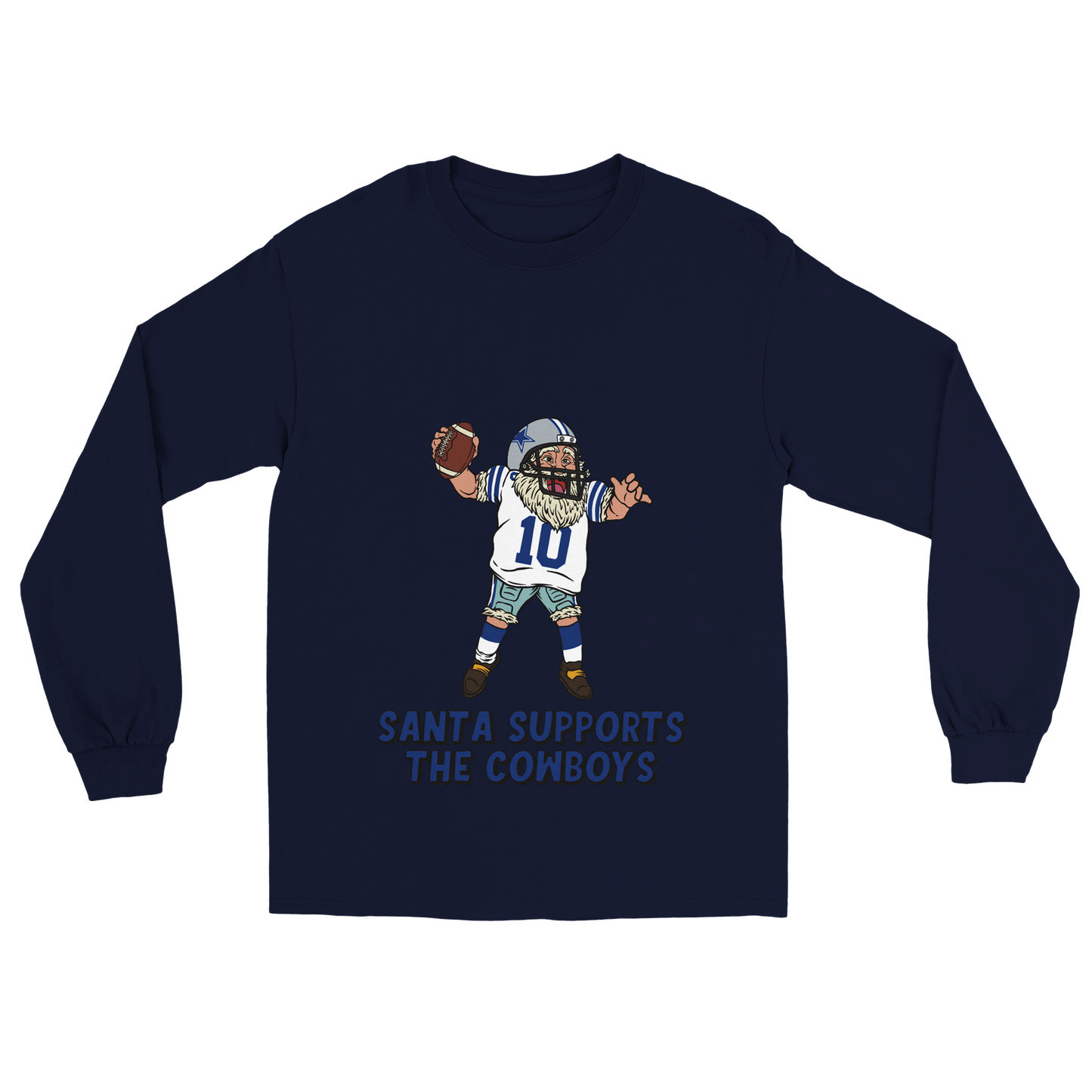 Dallas Cowboys Unisex Longsleeve Santa T-shirt