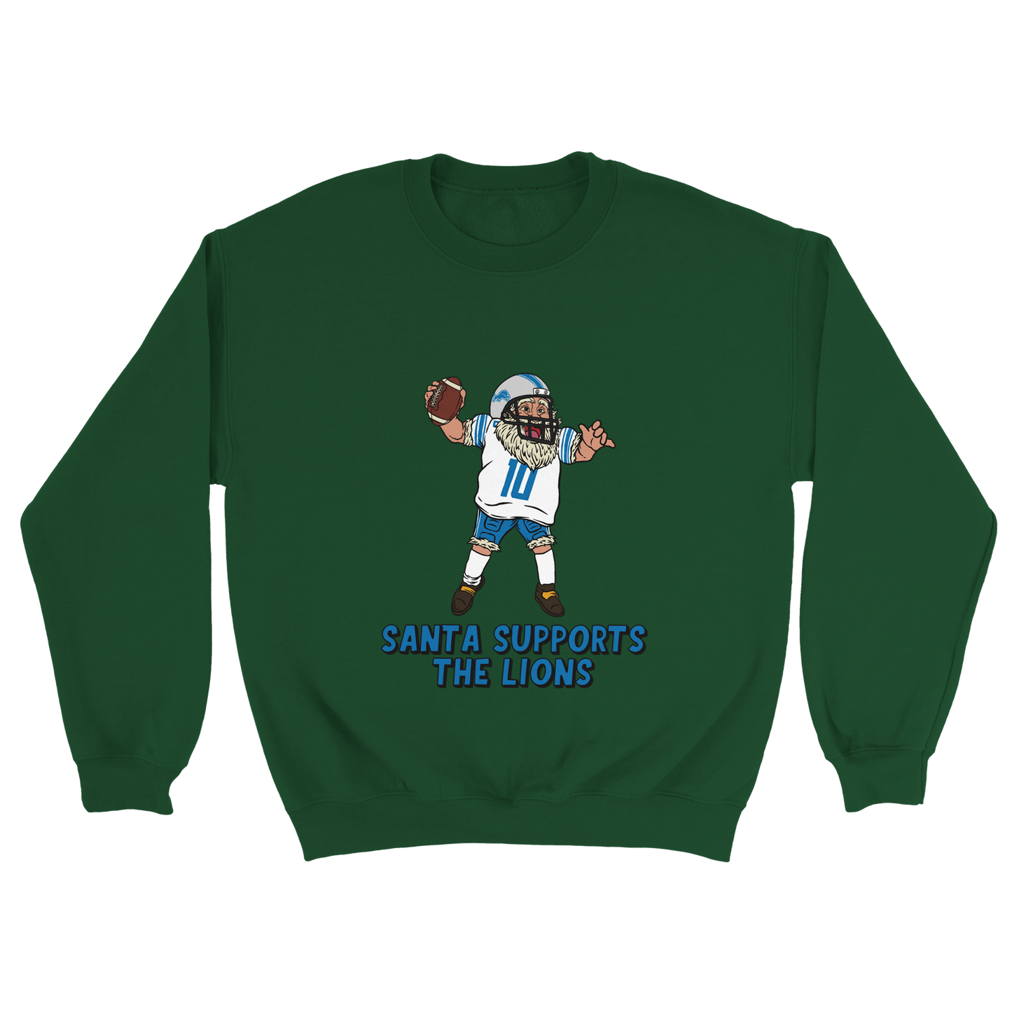 Detroit Lions Unisex Crewneck Santa Sweatshirt