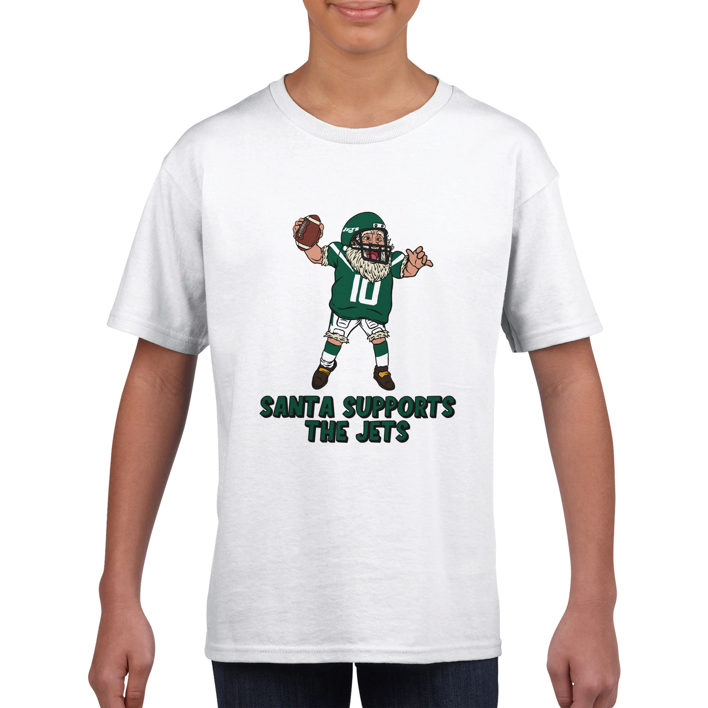 New York Jets Kids Crewneck Santa T-shirt