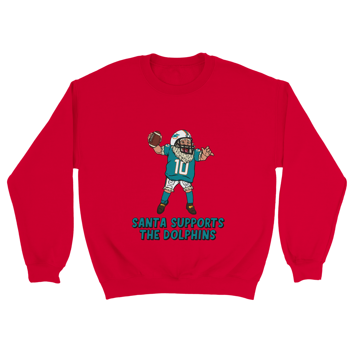 Miami Dolphins Unisex Crewneck Santa Sweatshirt