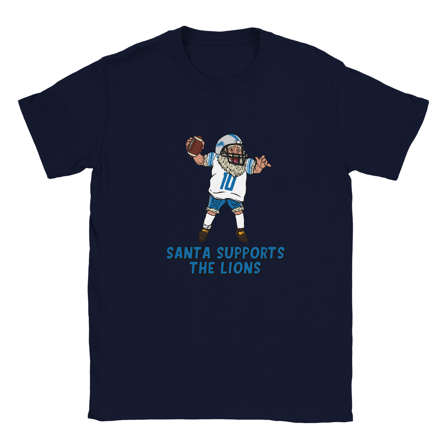 Detroit Lions Kids Crewneck Santa T-shirt