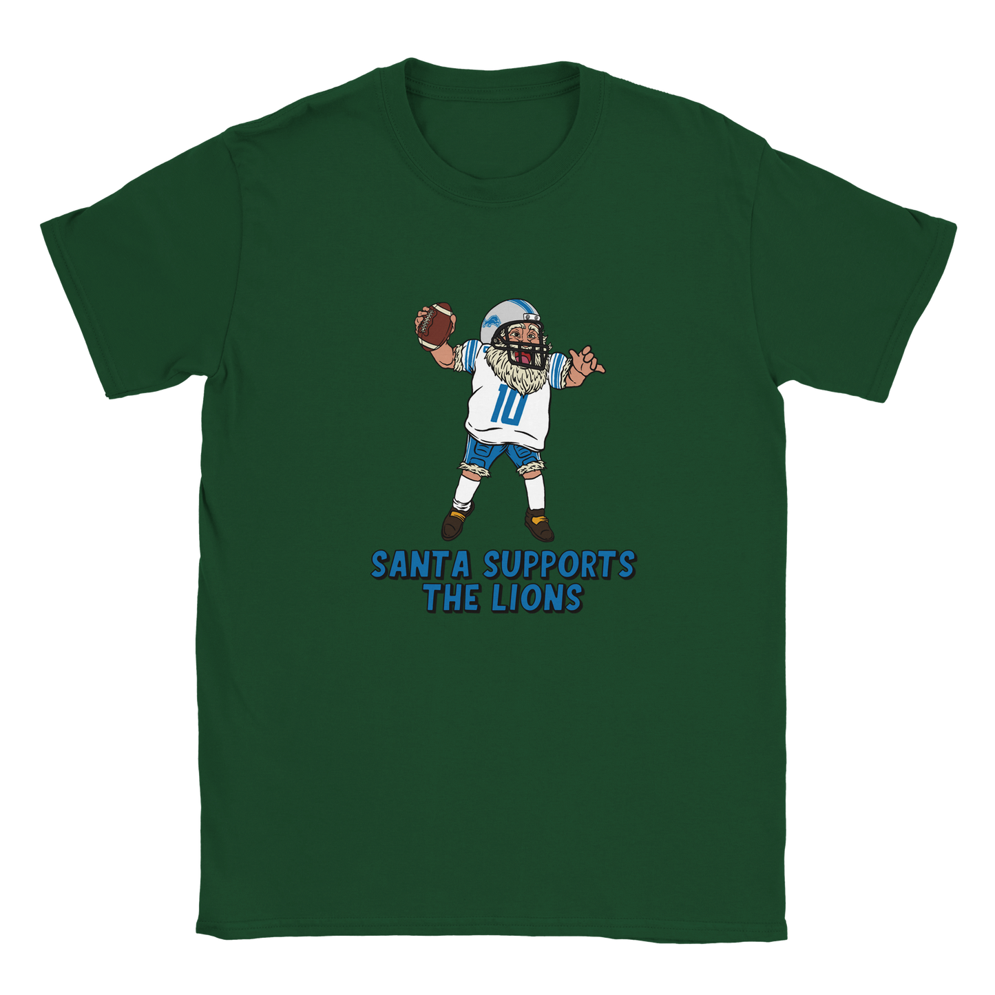 Detroit Lions Kids Crewneck Santa T-shirt