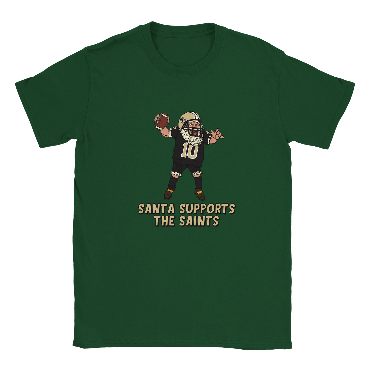 New Orleans Saints Kids Crewneck Santa T-shirt