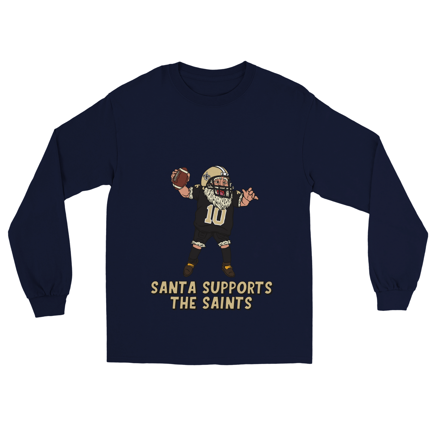 New Orleans Saints Unisex Longsleeve Santa T-shirt