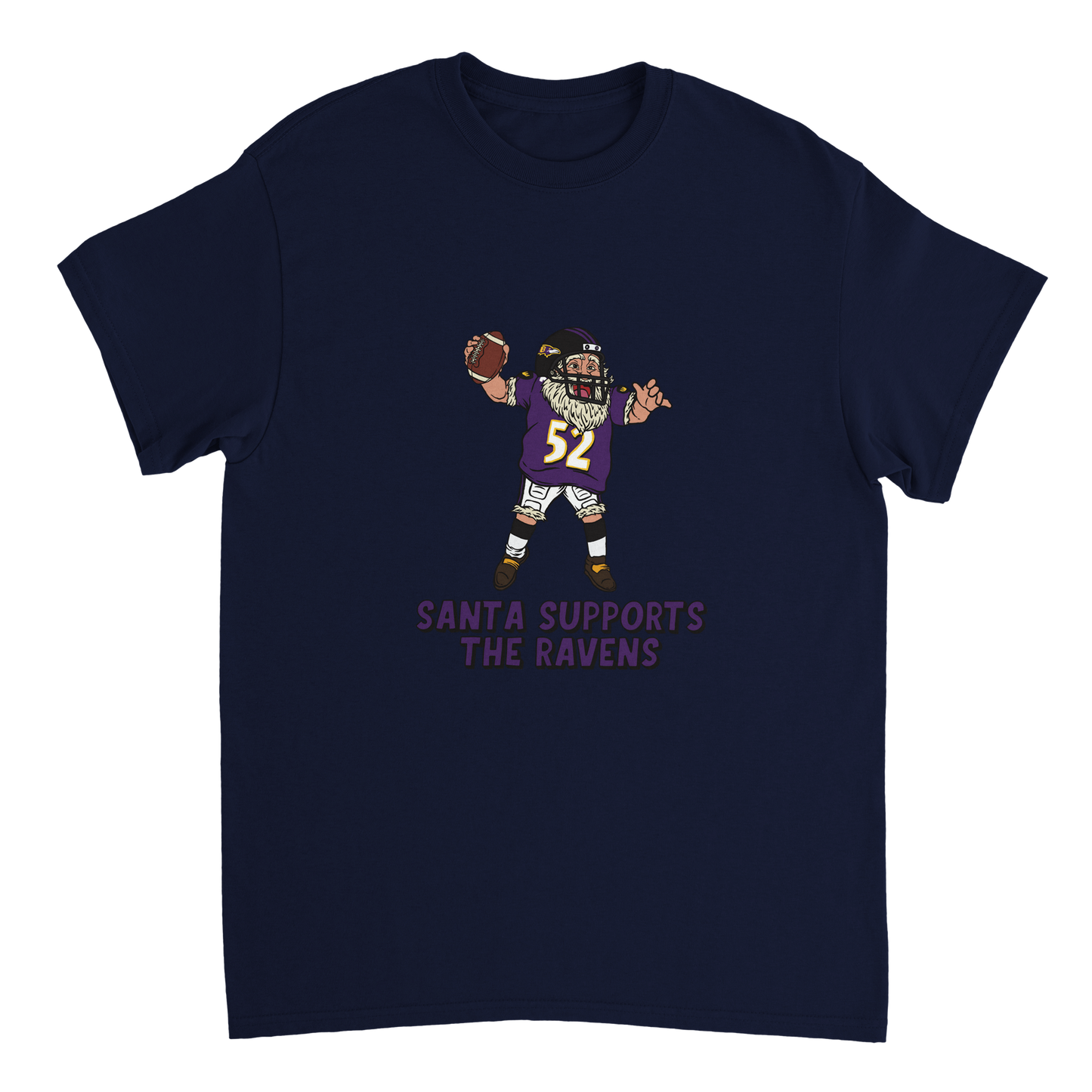 Baltimore Ravens Unisex Crewneck Santa T-shirt