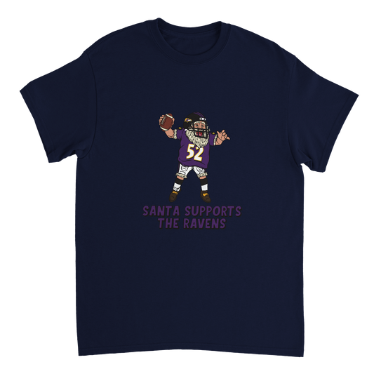 Baltimore Ravens Unisex Crewneck Santa T-shirt