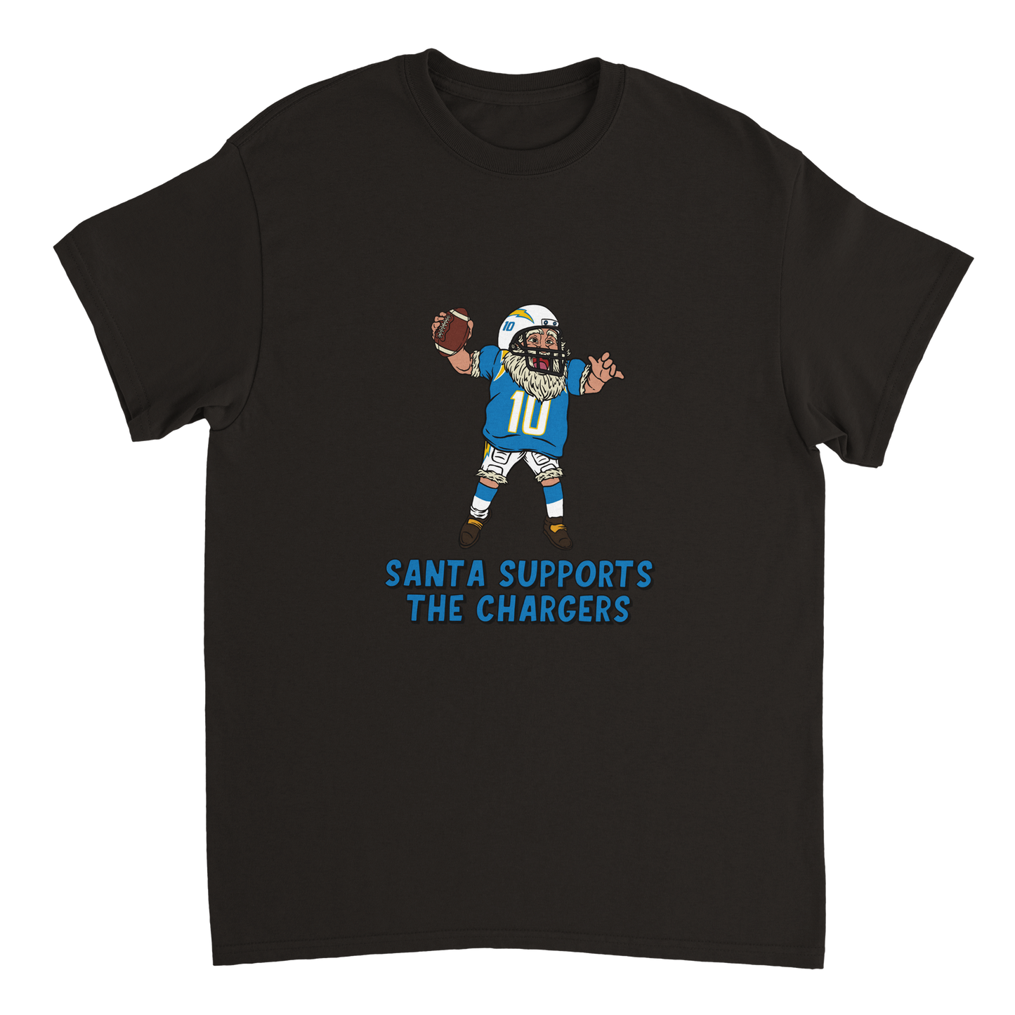 Los Angeles Chargers Unisex Crewneck Santa T-shirt