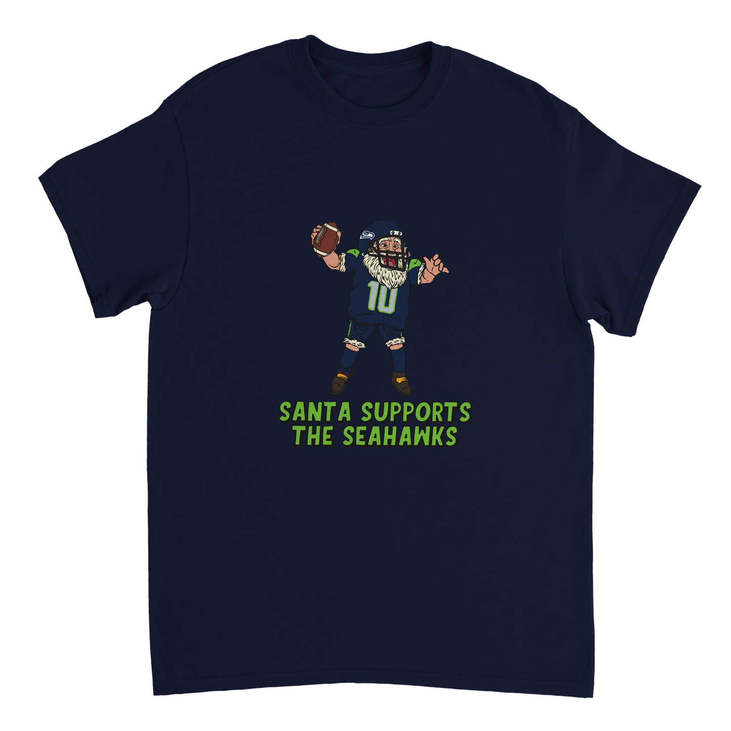 Seattle Seahawks Unisex Crewneck Santa T-shirt