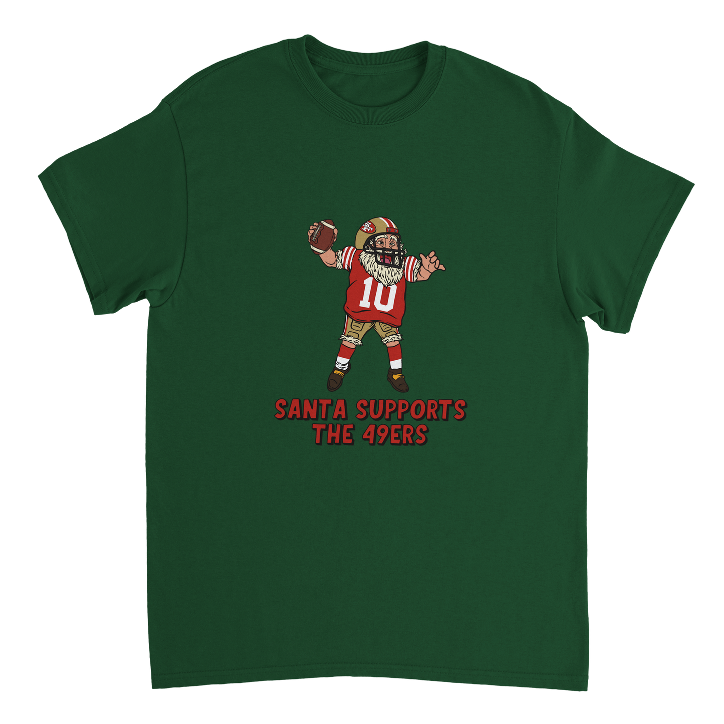 San Francisco 49ers Unisex Crewneck Santa T-shirt