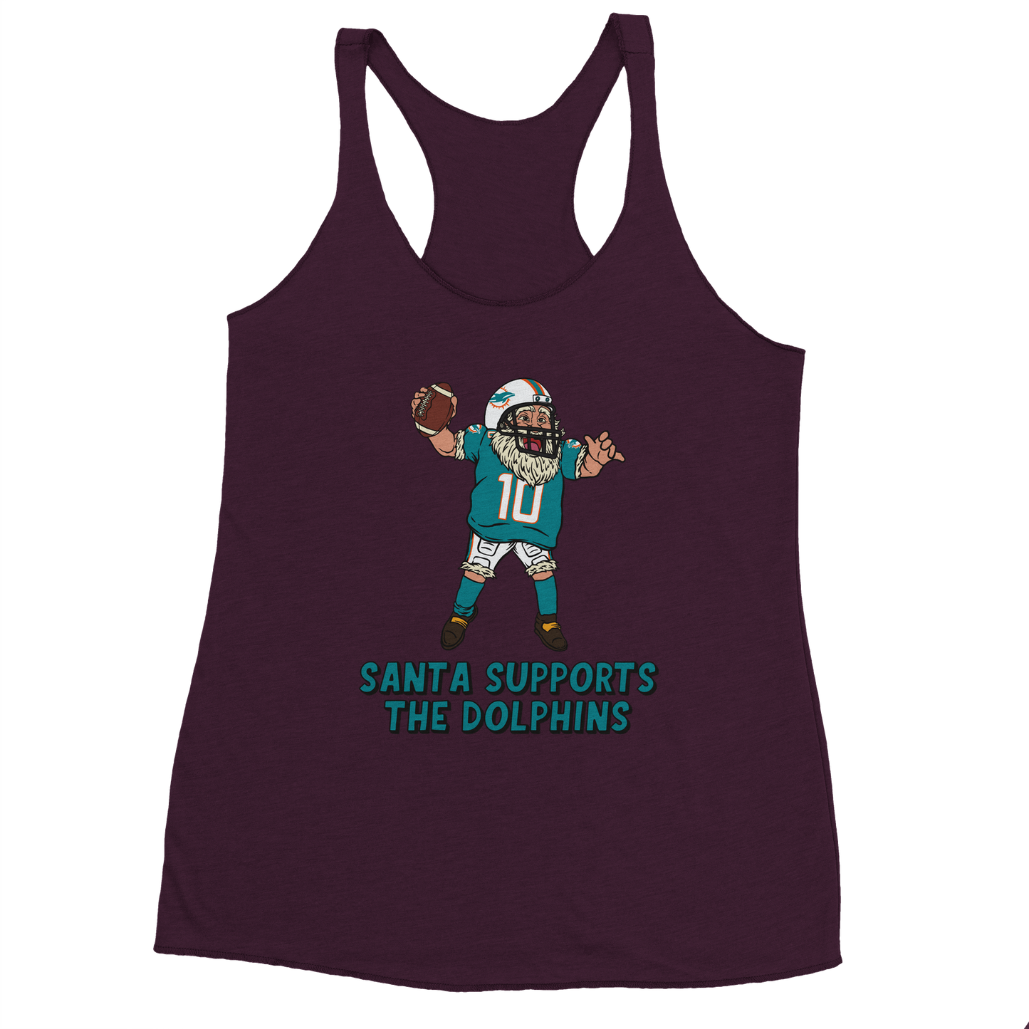 Miami Dolphins Women's Racerback Santa Tank Top