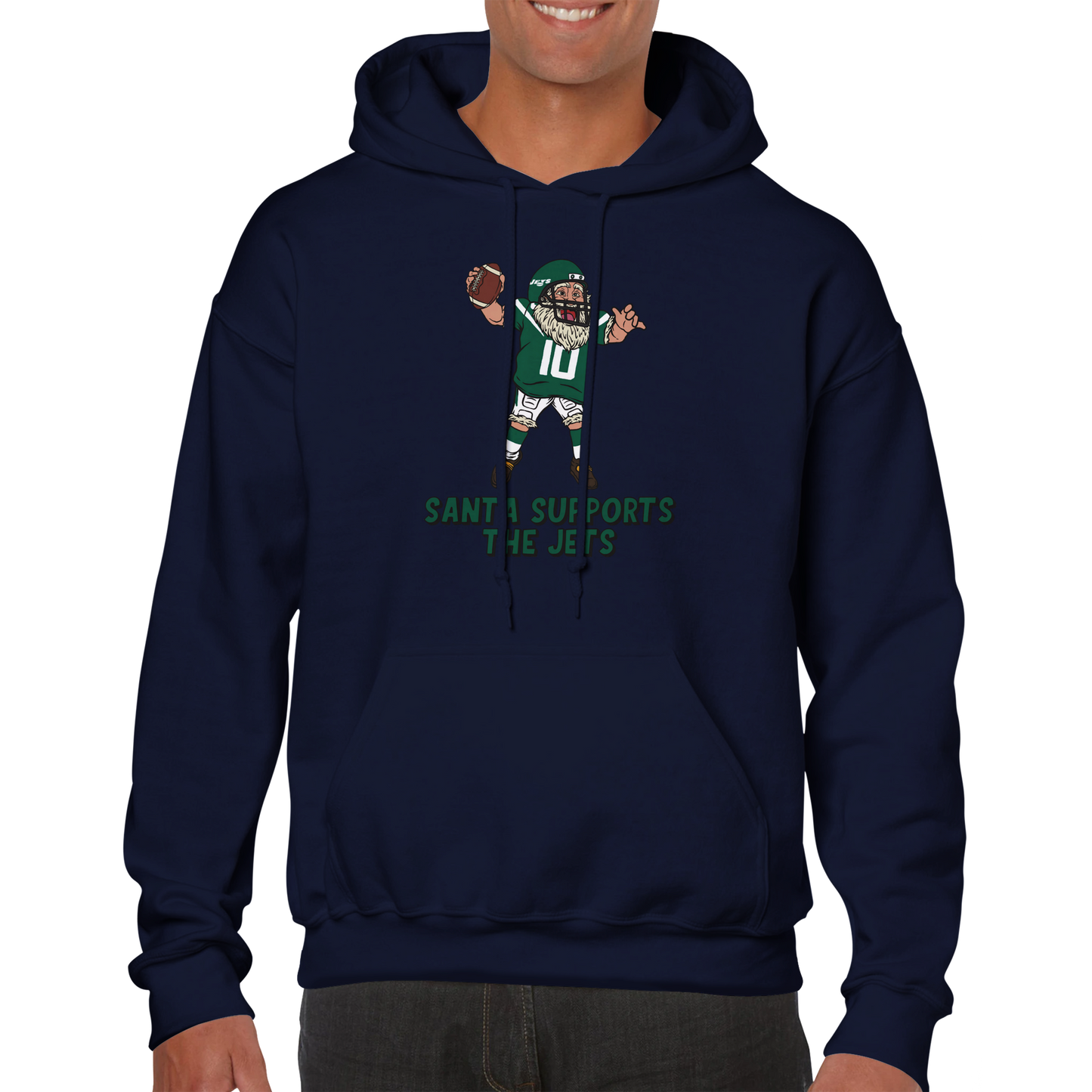 New York Jets Unisex Pullover Santa Hoodie