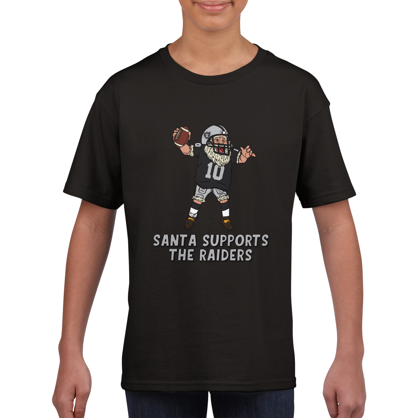 Las Vegas Raiders Kids Crewneck Santa T-shirt