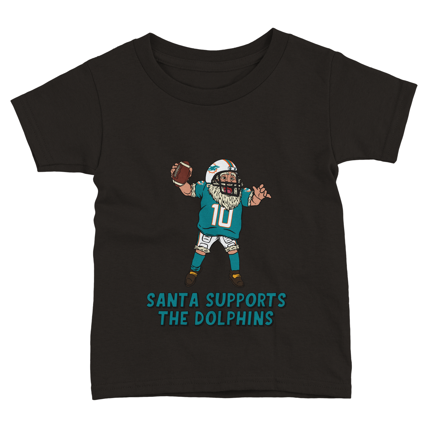 Miami Dolphins Toddler Fine Jersey Santa T-Shirt