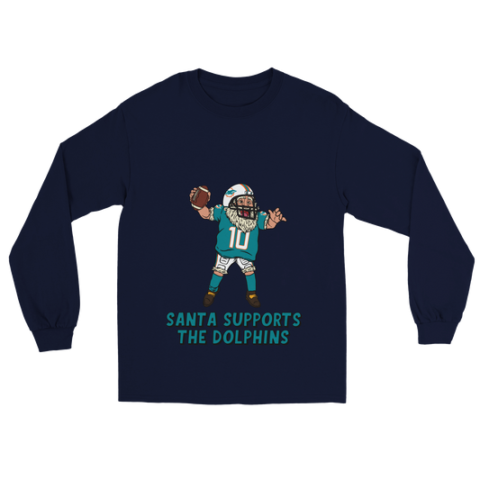 Miami Dolphins Unisex Longsleeve Santa T-shirt