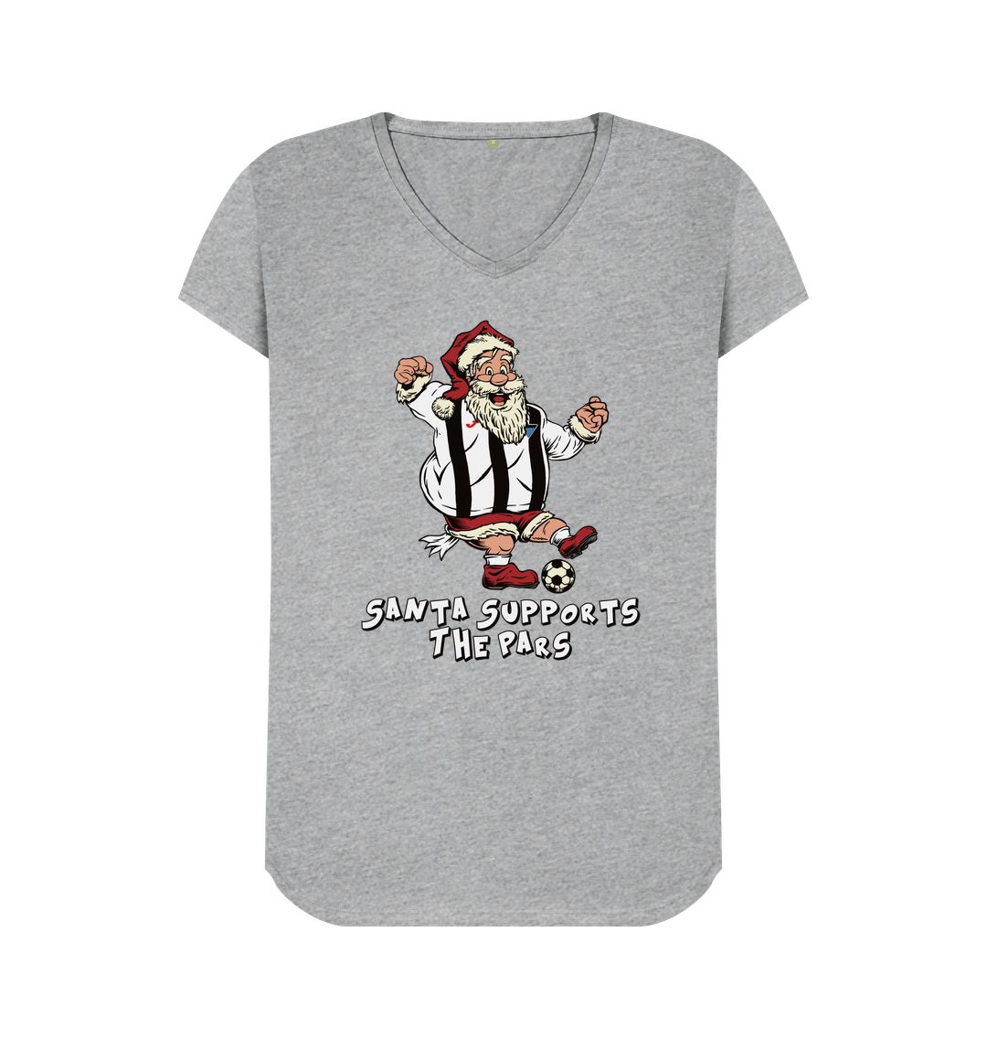 Athletic Grey Dunfermline Women's Santa V-neck T-shirt