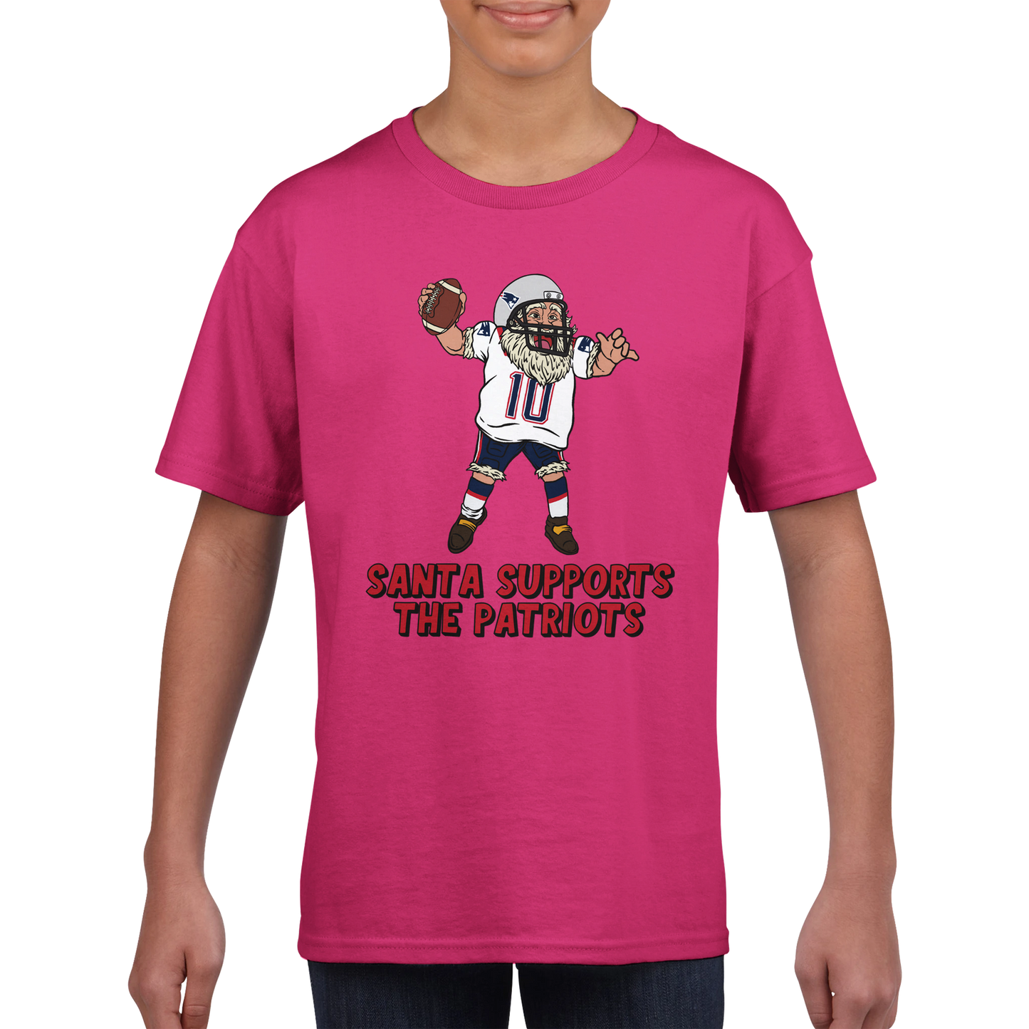 New England Patriots Kids Crewneck Santa T-shirt