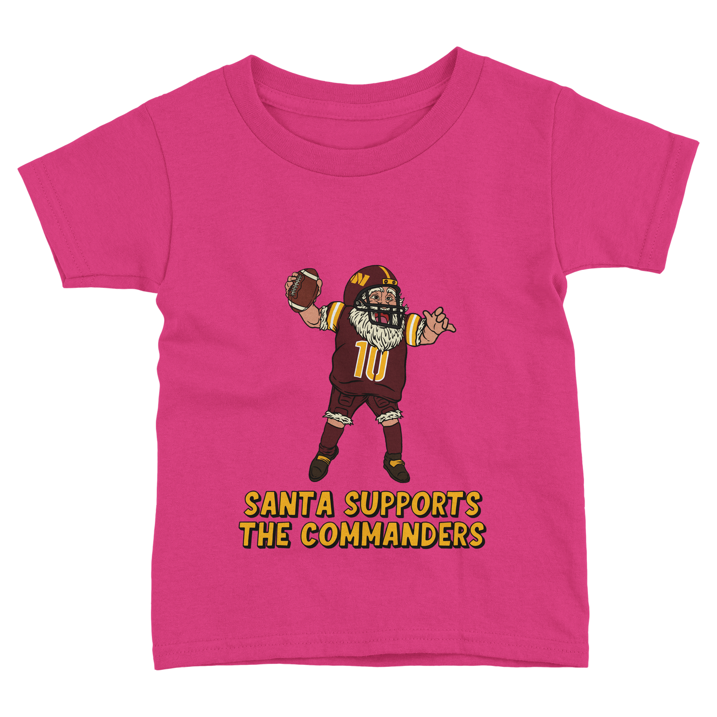 Washington Commanders Toddler Fine Jersey Santa T-Shirt