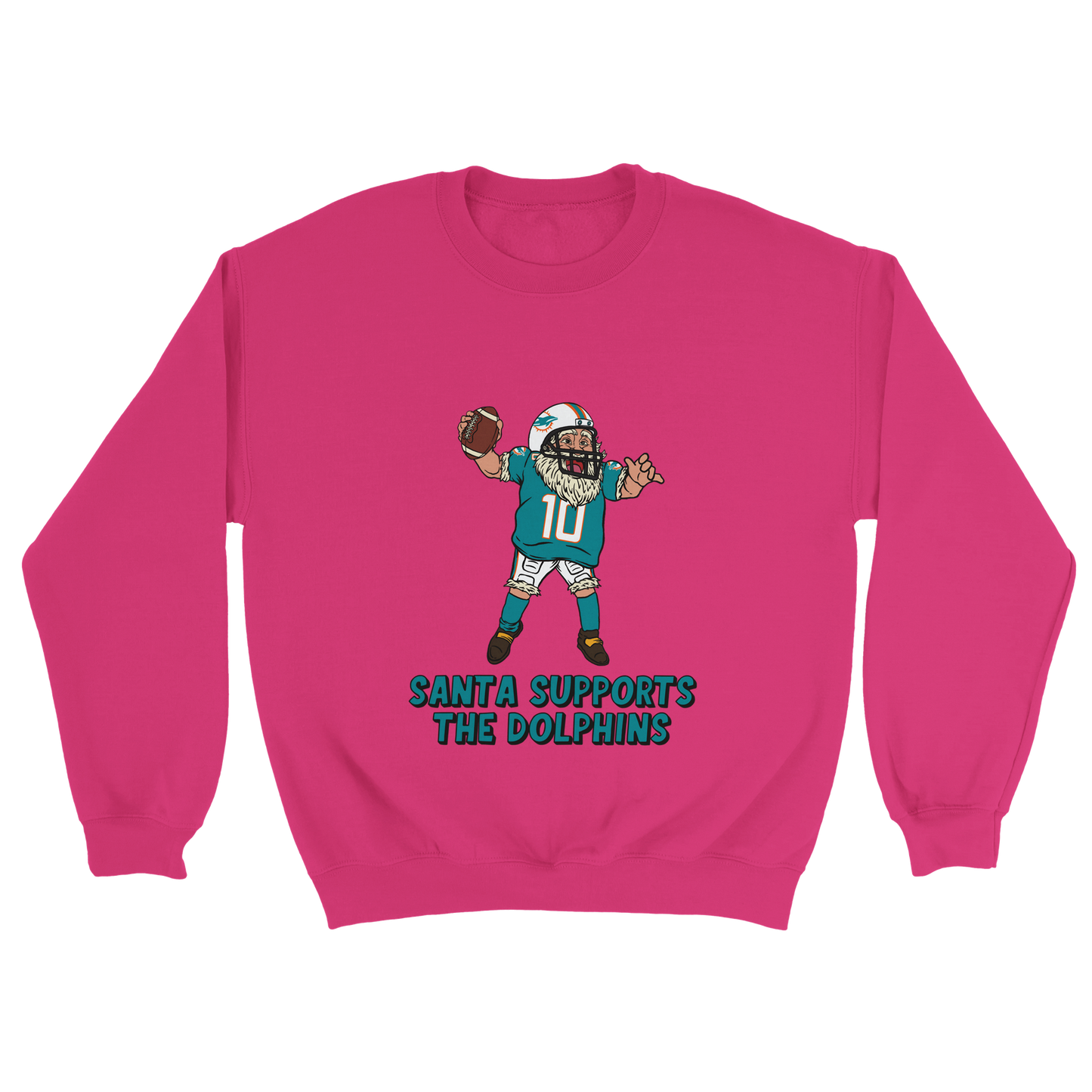 Miami Dolphins Unisex Crewneck Santa Sweatshirt