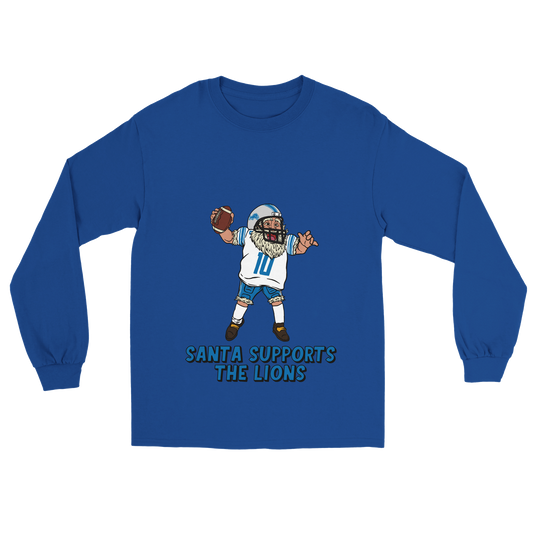 Detroit Lions Unisex Longsleeve Santa T-shirt