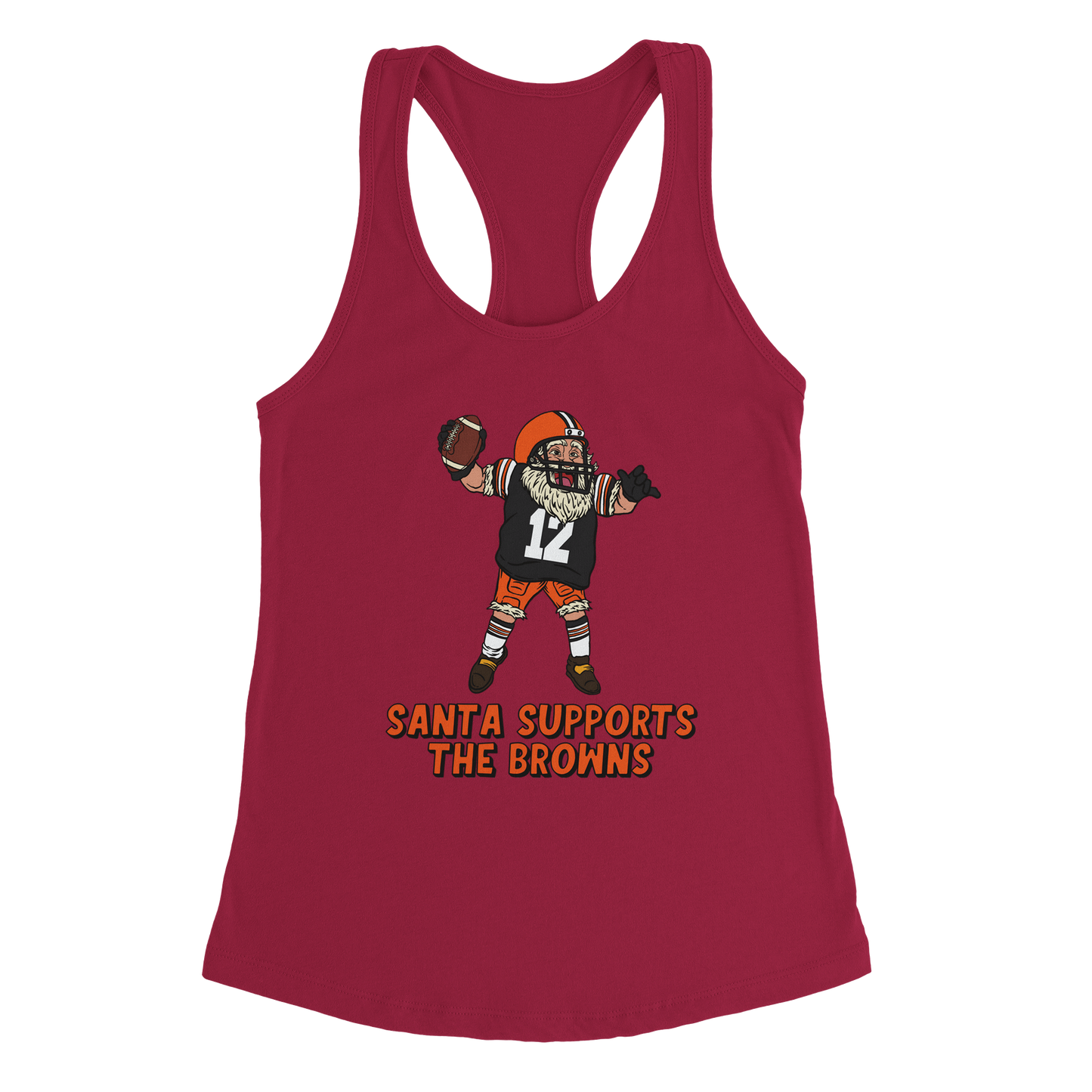 Cleveland Browns Women's Santa Racerback Tank