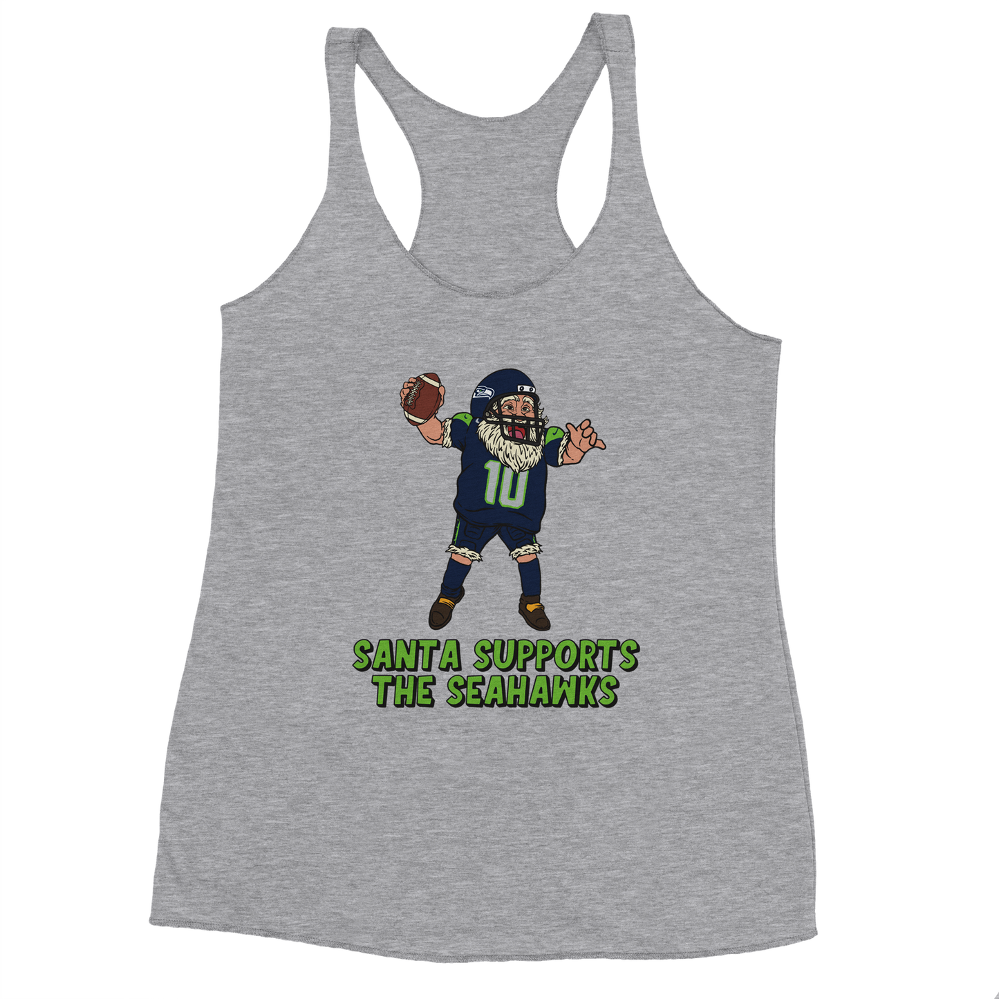 Seattle Seahawks Women's Racerback Santa Tank Top