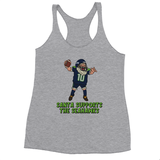 Seattle Seahawks Women's Racerback Santa Tank Top