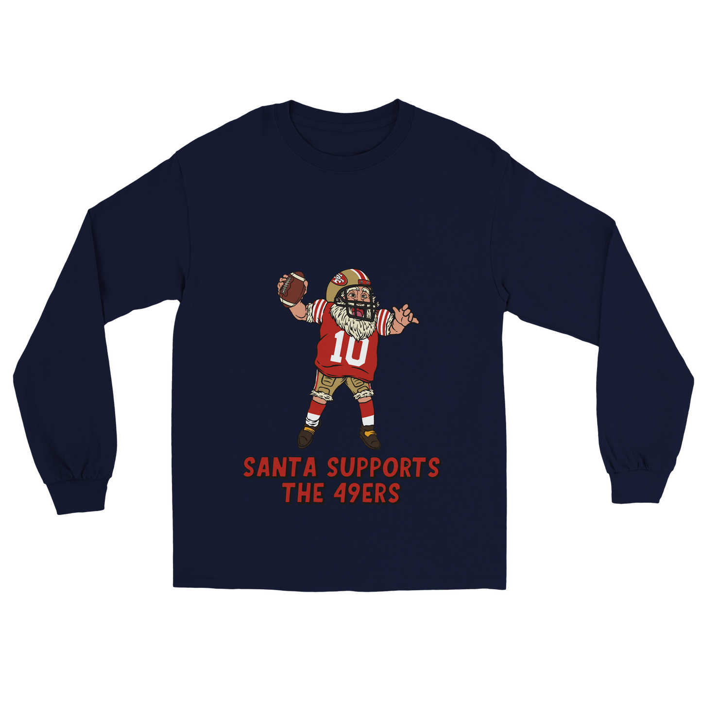 San Francisco 49ers Unisex Longsleeve Santa T-shirt