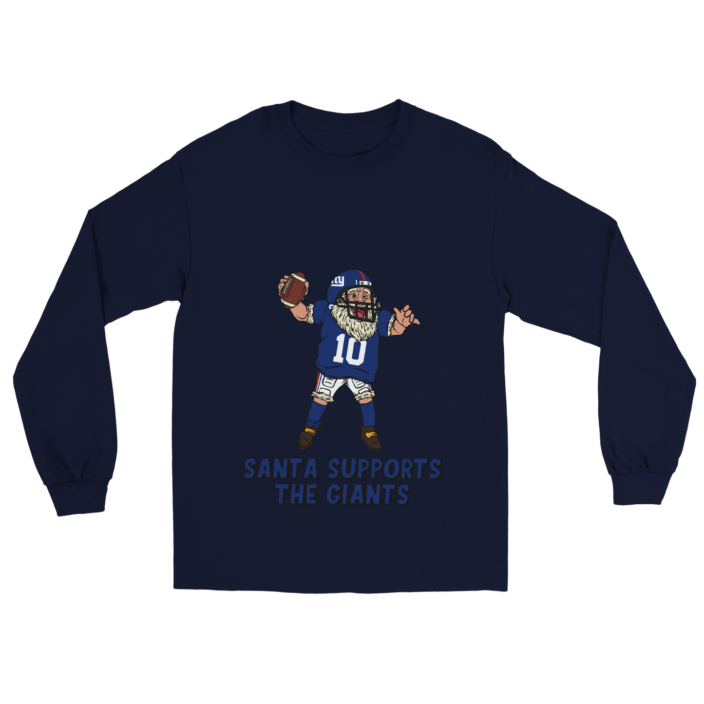 New York Giants Unisex Longsleeve Santa T-shirt