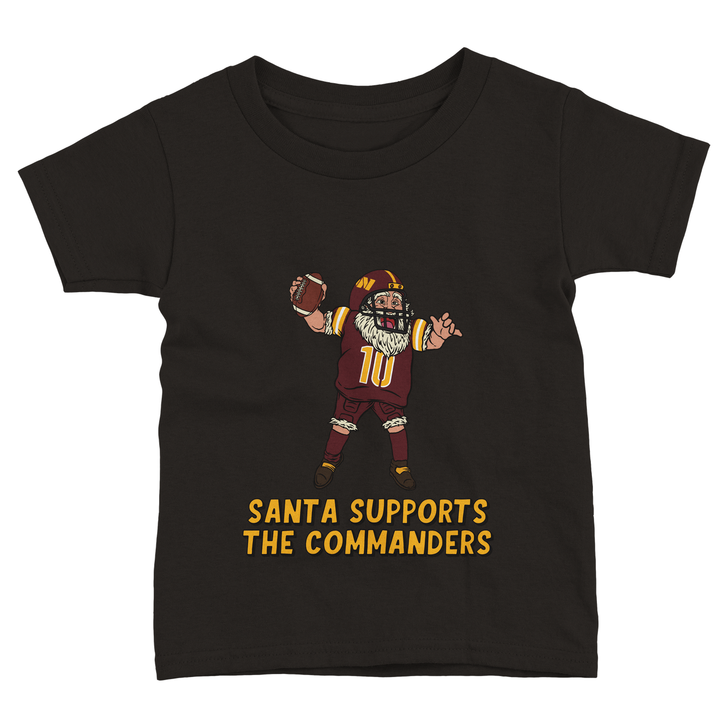 Washington Commanders Toddler Fine Jersey Santa T-Shirt