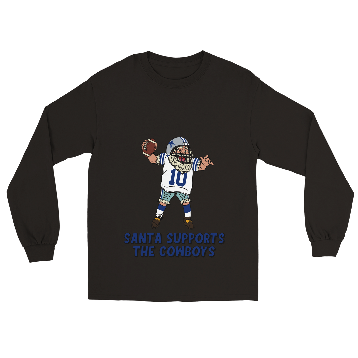 Dallas Cowboys Unisex Longsleeve Santa T-shirt