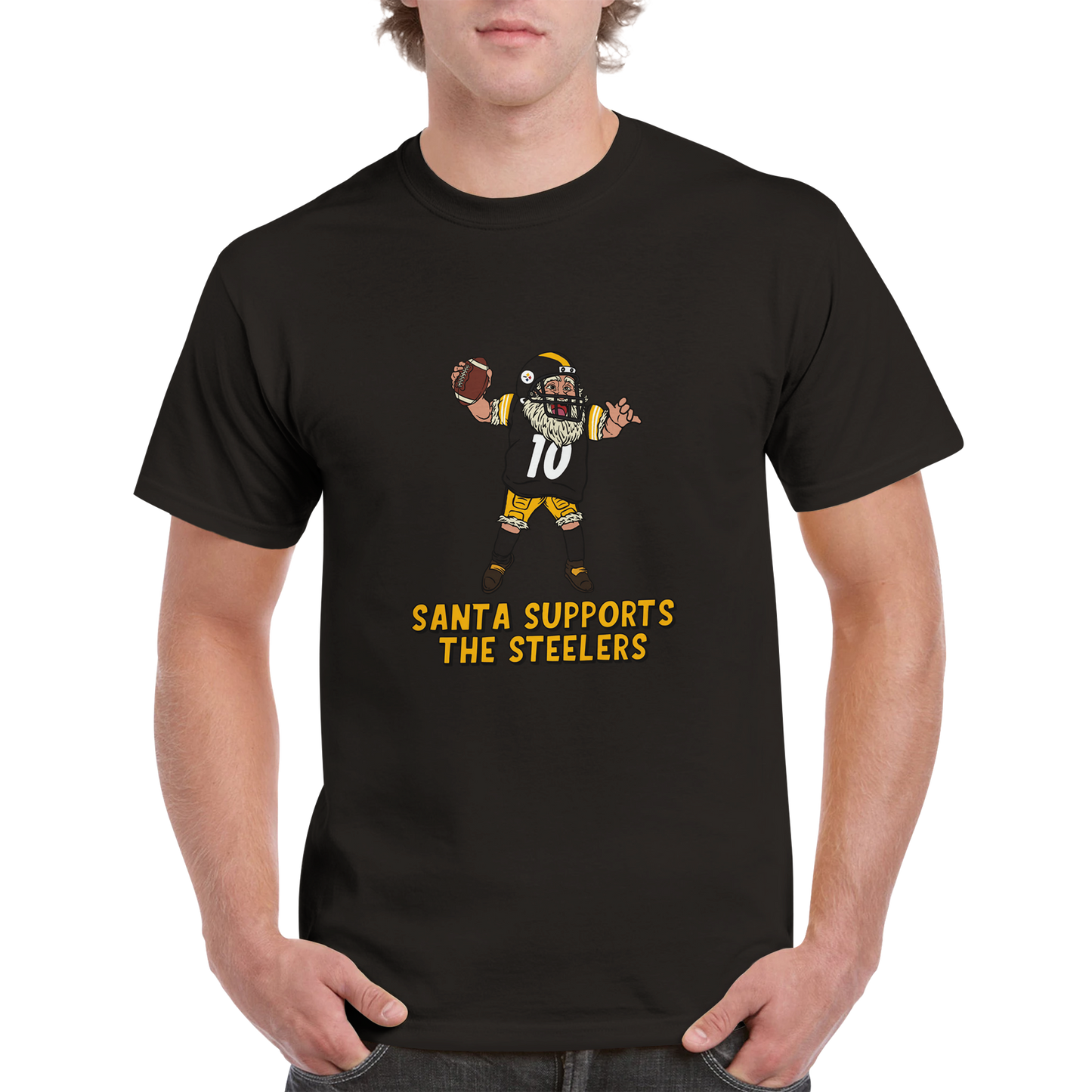 Pittsburgh Steelers Unisex Crewneck Santa T-shirt